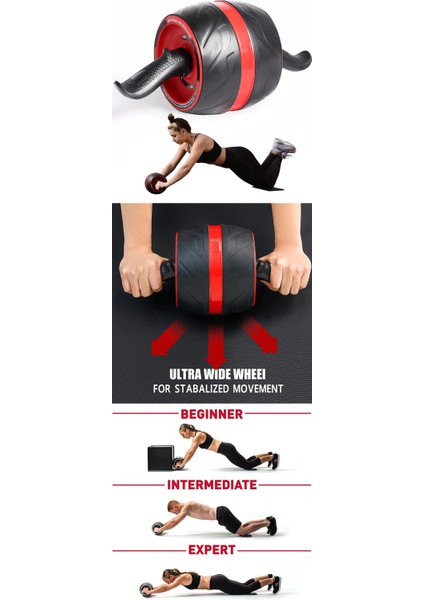 Ab Roller Egzersiz Tekerliği Karın Kası Kas Kıvırma Kapalı Alan Fitness Ekipmanı indirimleri
