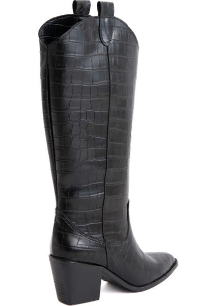 Croc Siyah Croco Kovboy Çizme modelleri