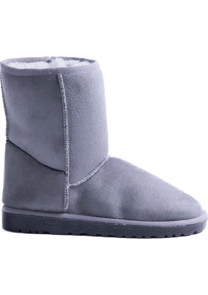 Cosy Klasik Gri Süet Içi Kürklü Bot