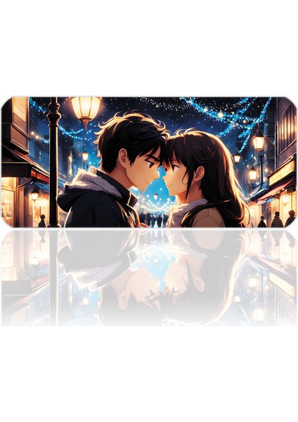 90X40 Anime Love Xxl Büyük Boy Ilyuka MP049040 Gaming Mousepad Dikişli Kenar Kaymaz Taban 90X40CM