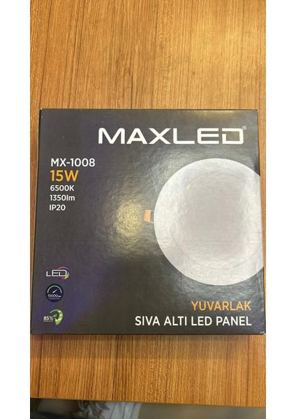 15W 6500K Yuvarlak Sıva Altı LED Panel