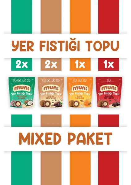 Yer Fıstığı Topu, Mixed Paket, 80 gr x 6 Adet