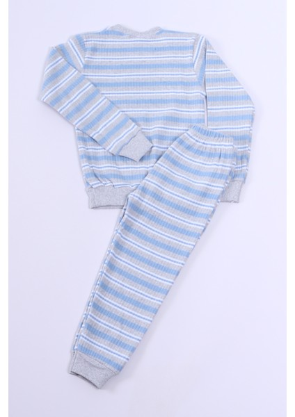 Erkek Çocuk Pijama Takımı Çizgili Ribanalı A35 fırsatları