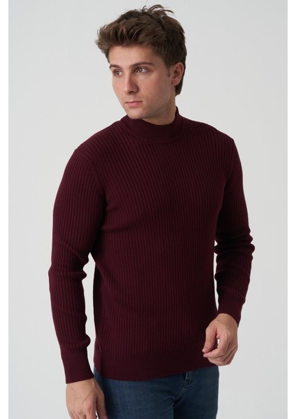 Águeda 1284 Slim Fit Yarım Balıkçı Triko Bordo modelleri