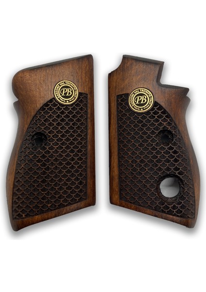 Silah Kabzası - Beretta Tek Düğme, 70 - 70S Puma ile Uyumlu - Koyu Kahverengi Renk - Metal Logolu - BRTM70CV006L1