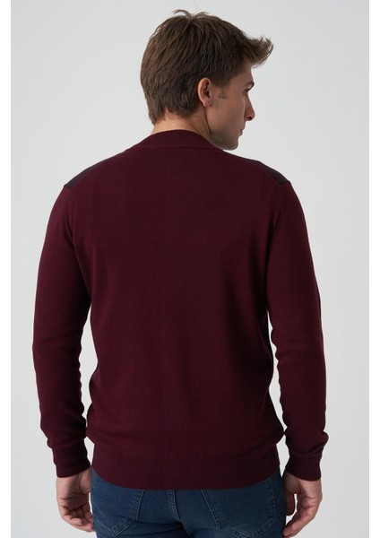 Abrantes K491 Slim Fit Fermuarlı Triko Hırka K.bordo fırsatları