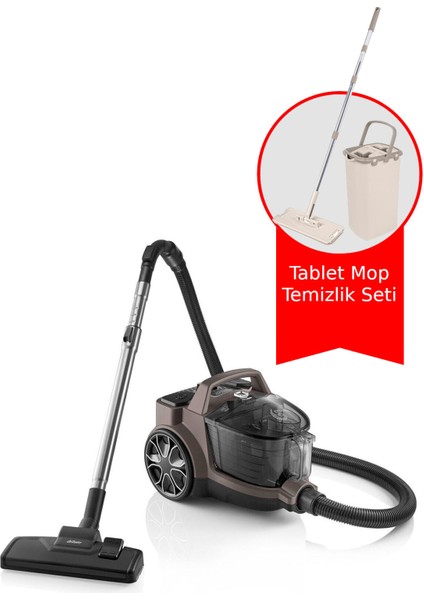 AR4077 Focus Pro Cyclone Filtreli 890 W Toz Torbasız, Hepa Filtreli Elektirikli Süpürge - Toprak