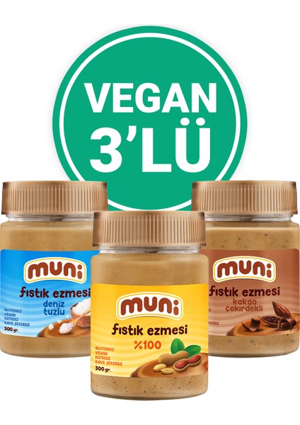 Fıstık Ezmesi Vegan 3'lü