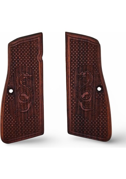 Silah Kabzası - Zig 14, Browning Hp, High Power 14, Dik Kasa, Browning Halkalı (Halka Için Kesim Yaptırmak Için Mesaj Atın), Halkasız ile Uyumlu - Tütün Renk - BRWHPTN002