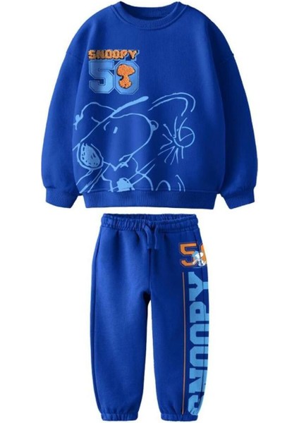 Peanuts Snoopy Süzene Nakış Detaylı Sweatshirt ve Alt Eşeofman Takım modelleri