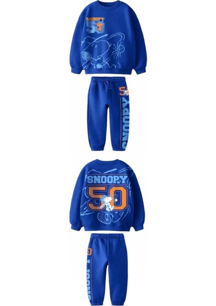Peanuts Snoopy Süzene Nakış Detaylı Sweatshirt ve Alt Eşeofman Takım fırsatları