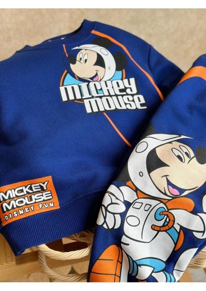 Mickey Mouse Nasa Astronaut 4K Diğital S-Sırt Baskı Detaylı Alt Üst Takım
