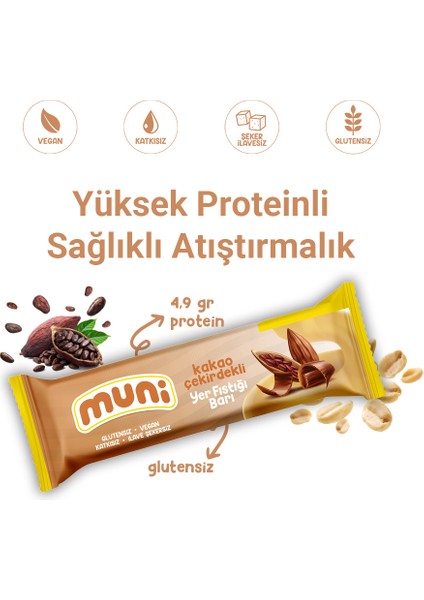 Kakao Çekirdekli Yer Fıstığı Barı, 40 gr x 12 Adet