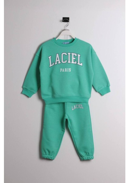 Unisex Laciel Basklı Detaylı Pamuklu Alt-Üst Eşofman Takımı