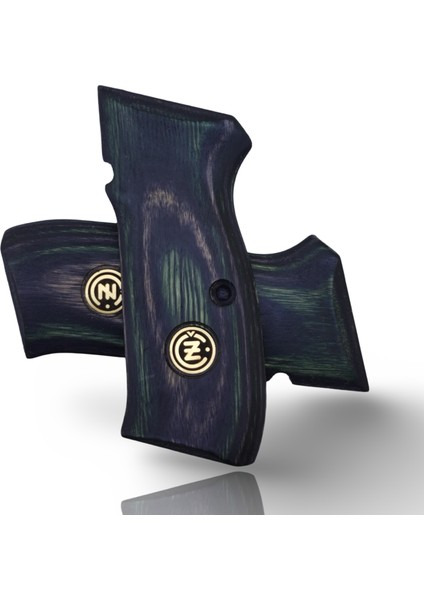 Silah Kabzası - Cz 75, Canik 55, S120, L120 ile Uyumlu - Sadece Vernik Uygulanmış - Lamine Malzemesinden Yapılma - Metal Logolu - LMCZ75SV069L1 modelleri