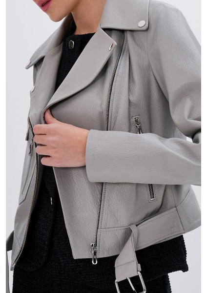 Kadın Hakiki Deri Gri Mont 616 Z-3934 Bn Derımont SK24/25 Grı Derı