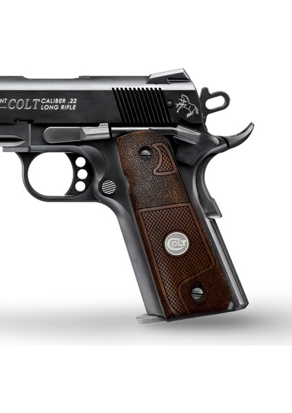Silah Kabzası - Colt 1911, Girsan Mc 1911 ile Uyumlu - Koyu Kahverengi Renk - Metal Logolu - CLT1911CV097L2