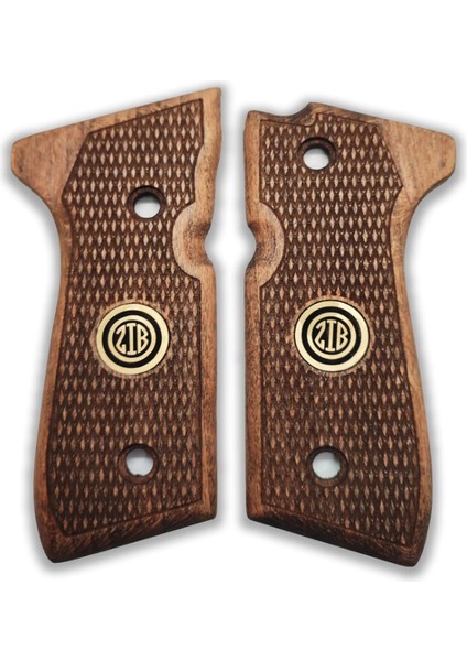 Silah Kabzası - Girsan Yavuz 16, Beretta F92 ile Uyumlu - Koyu Kahverengi Renk - Metal Logolu - BRTF92CV030L2