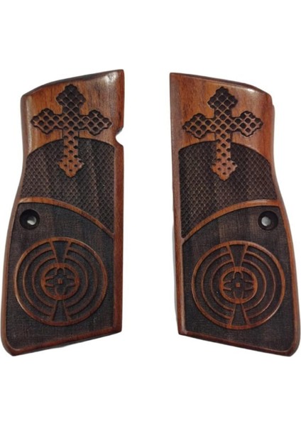 Silah Kabzası - Zig 14, Browning Hp, High Power 14, Dik Kasa, Browning Halkalı (Halka Için Kesim Yaptırmak Için Mesaj Atın), Halkasız ile Uyumlu - Meşe Renk - BRWHPMS024