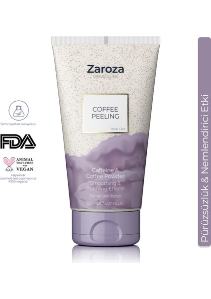 Arındırıcı ve Besleyici Vücut Peelingi Kahve & Kafein & Kayısı Çekirdeği 150 ml