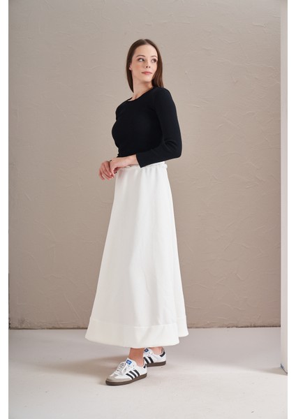 3 Iplik Şardonlu Daire Etek Ekru modelleri