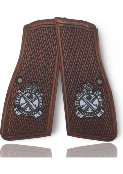 Silah Kabzası - Springfield SA35, Dik Kasa, Browning Hp 14, Zig 14 ile Uyumlu - Meşe Renk - Metal Logolu - SFSA35MS001L1 fiyatları