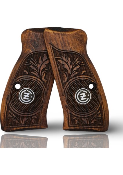 Silah Kabzası - Cz Kompakt, P-01 ile Uyumlu - Koyu Kahverengi Renk - Metal Logolu - CZCMPCV006L2 fiyatları