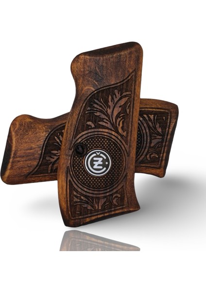 Silah Kabzası - Cz Kompakt, P-01 ile Uyumlu - Koyu Kahverengi Renk - Metal Logolu - CZCMPCV006L2 fırsatları