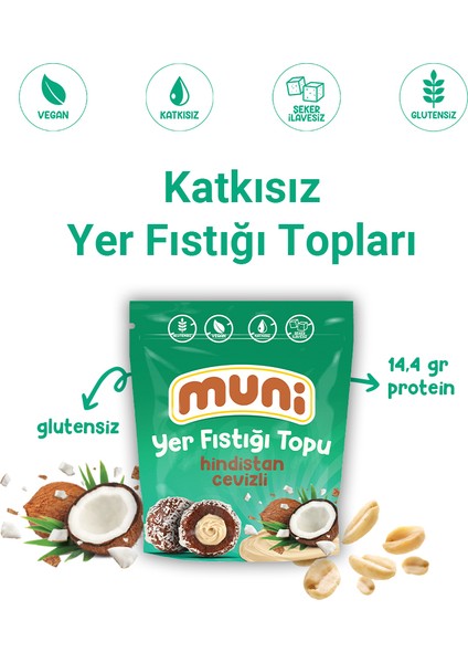 Hindistan Cevizli Yer Fıstığı Topu, 80 gr x 6 Adet