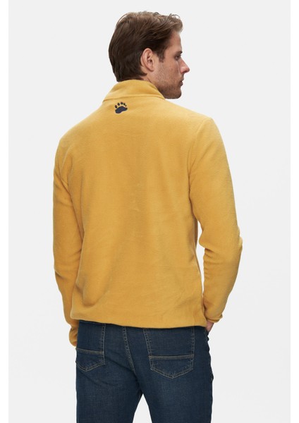 Cornıng Sarı Yarım Fermuarlı Nakışlı Polar Standard Fit Erkek Sweatshirt modelleri