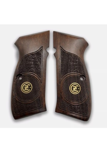 Silah Kabzası - Cz 75, Canik 55, S120, L120 ile Uyumlu - Koyu Kahverengi Renk - Metal Logolu - CZ75CV067L1