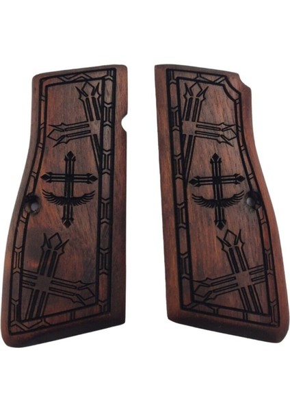 Silah Kabzası - Zig 14, Browning Hp, High Power 14, Dik Kasa, Browning Halkalı (Halka Için Kesim Yaptırmak Için Mesaj Atın), Halkasız ile Uyumlu - Meşe Renk - BRWHPMS007