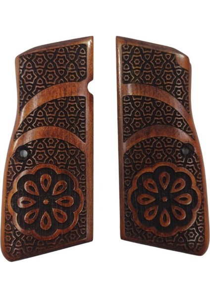 Silah Kabzası - Zig 14, Browning Hp, High Power 14, Dik Kasa, Browning Halkalı (Halka Için Kesim Yaptırmak Için Mesaj Atın), Halkasız ile Uyumlu - Meşe Renk - BRWHPMS009