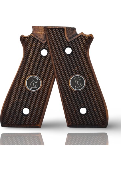 Silah Kabzası - Cybergun, Taurus PT92 ile Uyumlu - Koyu Kahverengi Renk - Metal Logolu - TRSPT92CV006L1 fiyatları