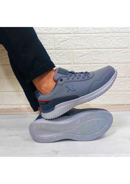 Olego Pu Gri Comfort Atom Taban Rahat Spor Ayakkabı