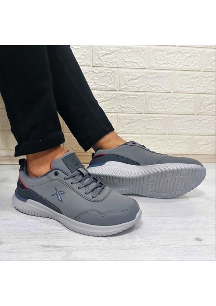 Olego Pu Gri Comfort Atom Taban Rahat Spor Ayakkabı