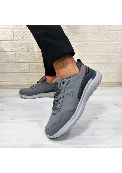 Olego Pu Gri Comfort Atom Taban Rahat Spor Ayakkabı