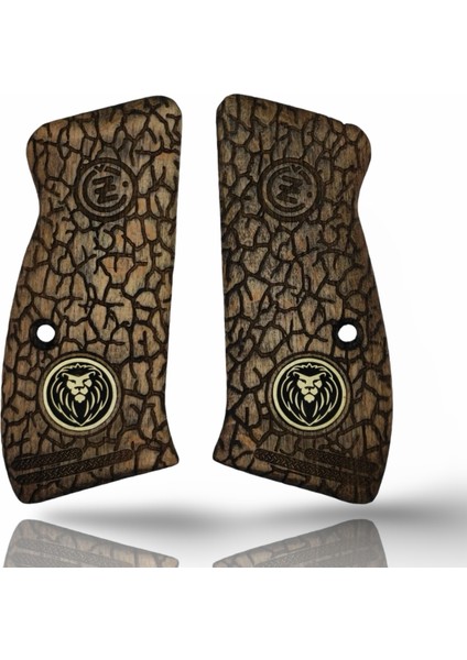 Silah Kabzası - Cz Kompakt, P-01 ile Uyumlu - Açık Kahverengi Renk - Metal Logolu - CZCMPUC018L1