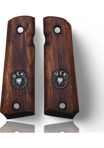 Silah Kabzası - Colt 1911, Girsan Mc 1911 ile Uyumlu - Koyu Kahverengi Renk - Metal Logolu - CLT1911CV099L1