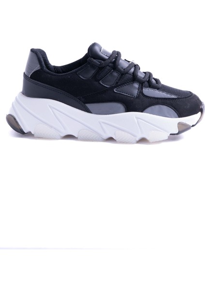Milos Siyah Deri Kalın Tabanlı Sneaker