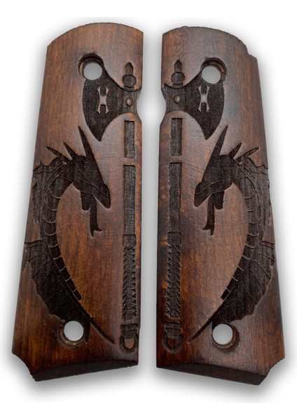 Silah Kabzası - Colt 1911, Girsan Mc 1911 ile Uyumlu - Koyu Kahverengi Renk - CLT1911CV013