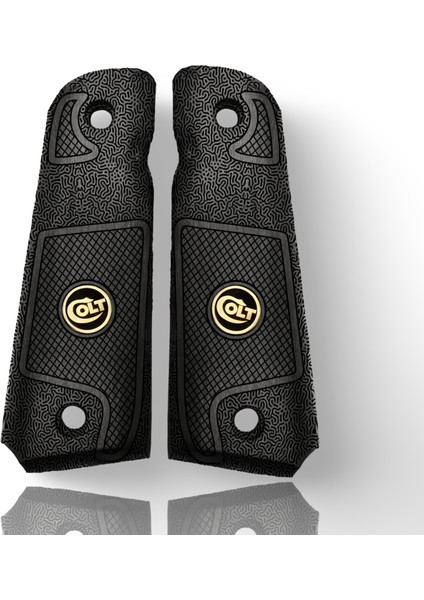 Silah Kabzası - Colt 1911, Girsan Mc 1911 ile Uyumlu - Siyah Renk - Metal Logolu - CLT1911SY097L1