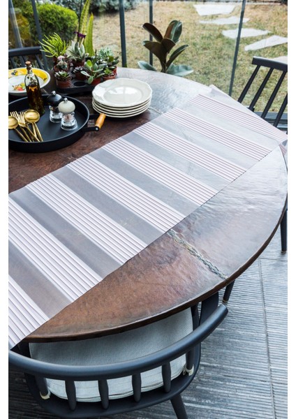 Pembe Pileli Modern Lazer Kesim Runner