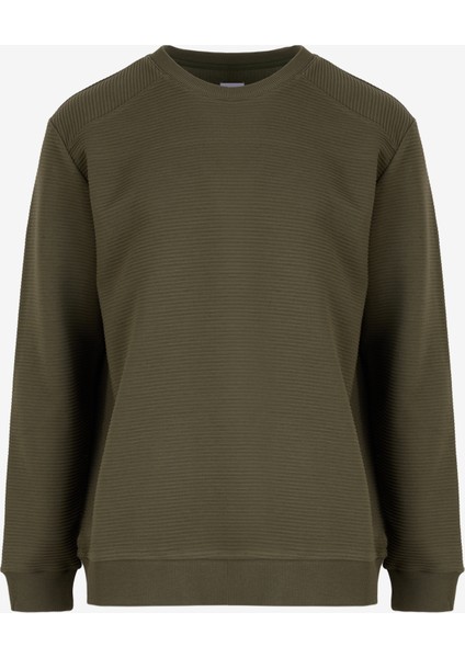 Bisiklet Yaka Haki Erkek Sweatshırt M4WM-SWT-1808