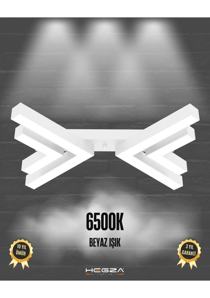 Osso (Beyaz Kasa, Beyaz Işık) Ledli Modern Plafonyer LED Avize Salon Mutfak Oturma Odası Antre Hol Çocuk Odası LED