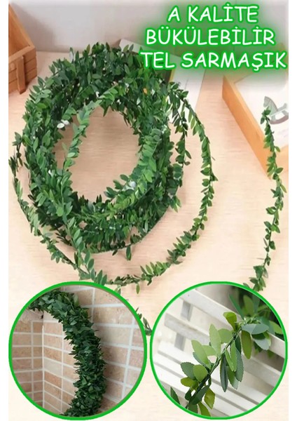 1 Metre Tel Yaprak Doğalgaz Borusu Süsü Şerit Yapay Taç Sarmaşık Çiçek Süs fiyatları