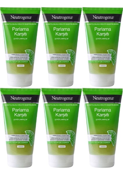 Parlama Karşıtı Yağsız Peeling Jel 150 ml x 6 adet