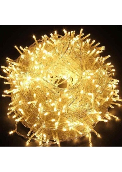 Dekoratif 100 Ledli Günışığı Işık 10 M Sıcak Beyaz Renk Yılbaşı Süsleme İçin