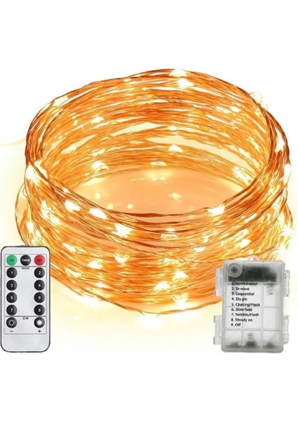 Pil Ile Çalışan Peri LED Işık Kumandalı Animasyonlu Pil LED 10 Metre Çok Amaçlı Aydınlatma