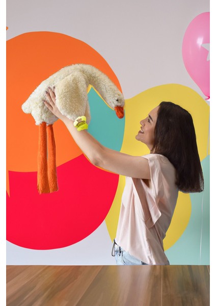 Uyku Arkadaşı Kaz Peluş Oyuncak 90 cm Yumuşacık Dokusu ile Kaz Peluş Oyuncak